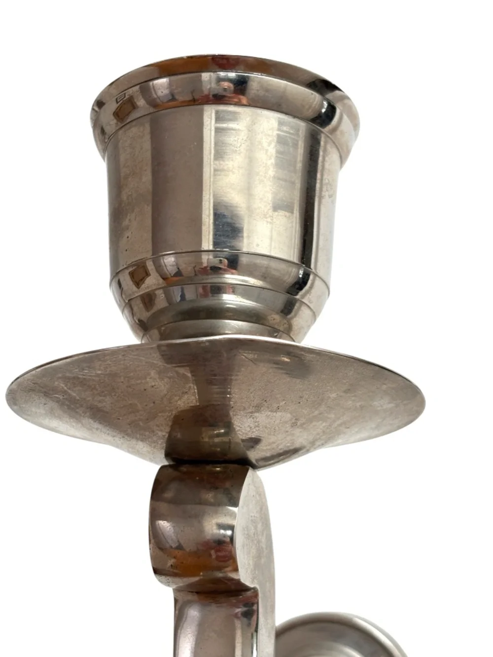 vintage silver tone candle wall sconce India scroll design metal sculptural